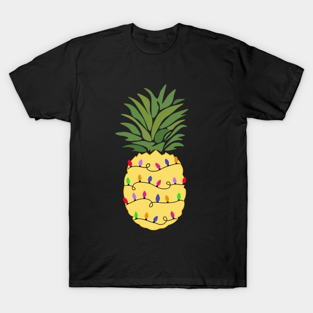 Pineapple Christmas Tree Lights T-Shirt by charlescheshire